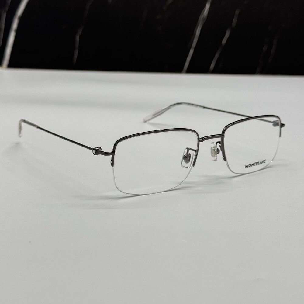 NEW MONTBLANC EYEGLASSES SILVER MEN EYEWEAR MONTBLANC MB0084OK 004